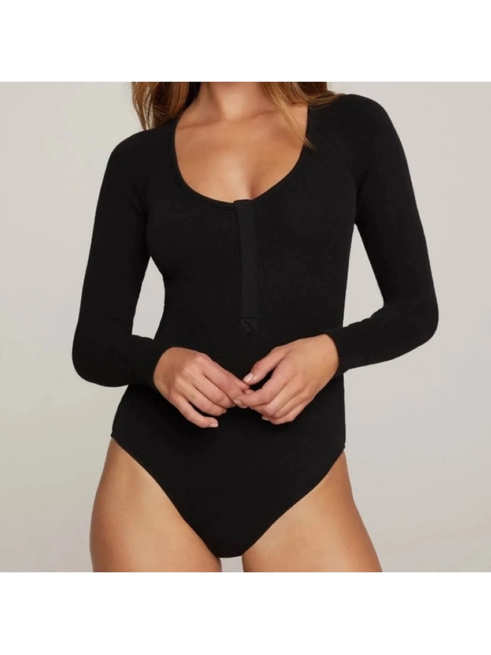 Good American Micro Ribbed Sculpting Body Suit, size 2